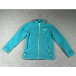 The North Face Girls Turquoise/Green Fleece Zip-Up Sweater‎ Size Large 14/16